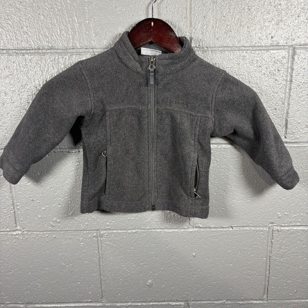 Columbia Fleece Jacket Toddler 2T Gray Full Zip Outdoor Hiking Cozy Core